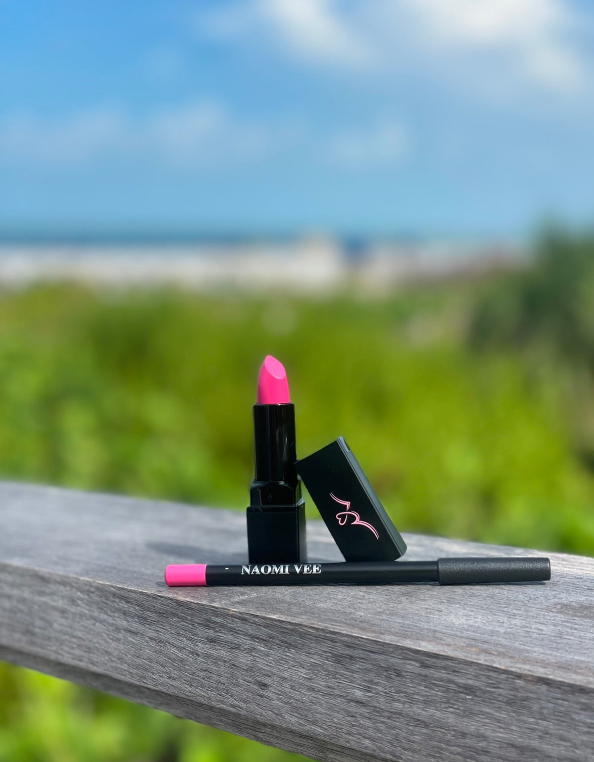 Shocking Pink Lipstick and Liner Duo