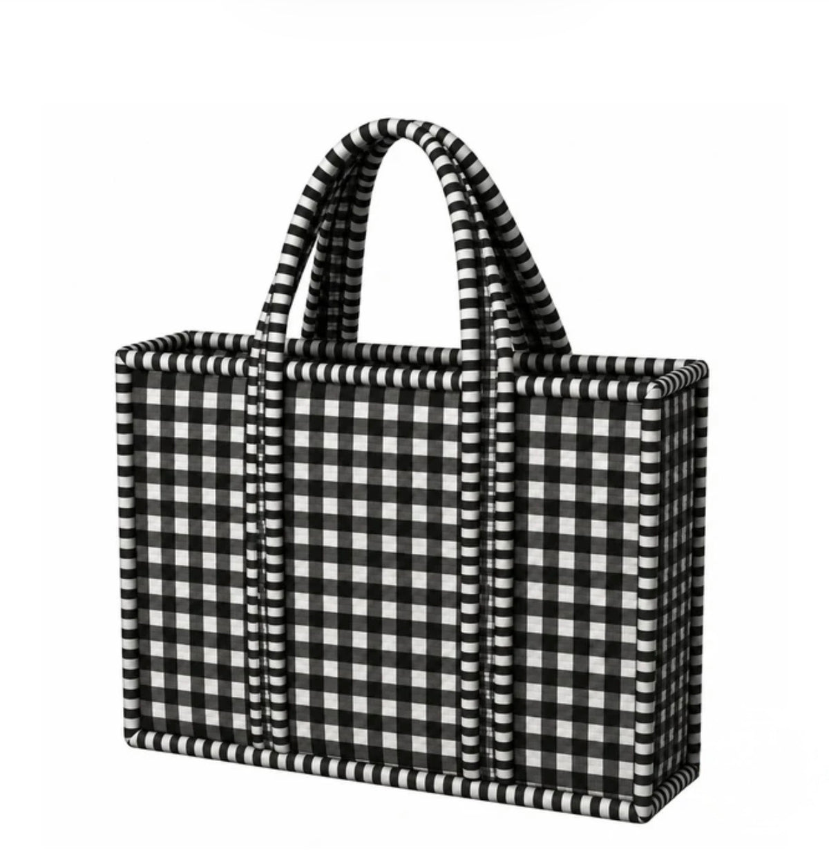Large Midnight Gingham Tote
