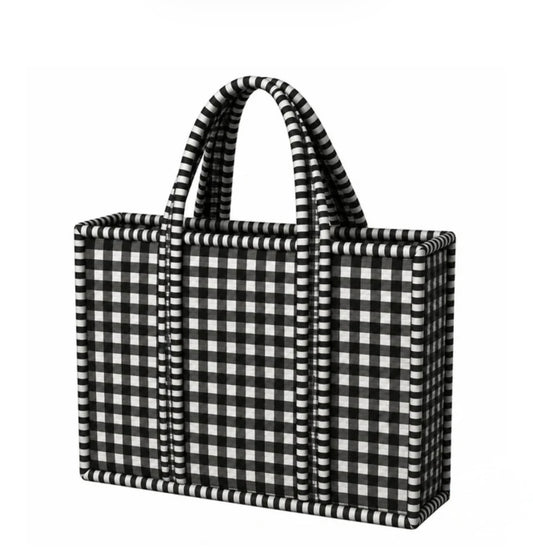 Large Midnight Gingham Tote
